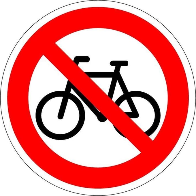 Verboden voor fietsen sticker, C14 300 mm