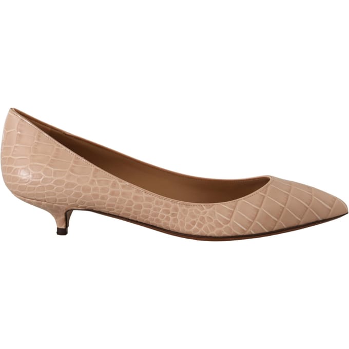 Dolce & Gabbana Beige Leren Kitten Heel Pumps Dames Schoenen