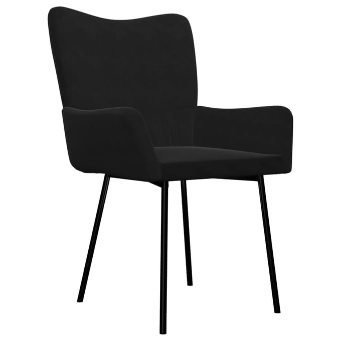 vidaXL - Eetkamerstoelen - 2 - st - fluweel - zwart