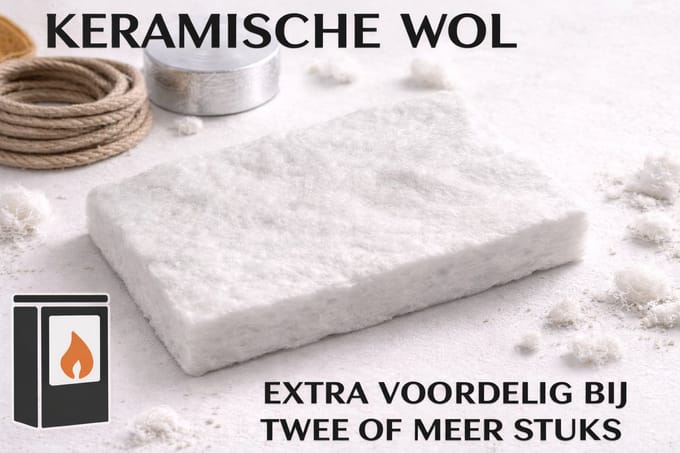 Keramisch wol 15 cm x 9 cm x 2,5 cm