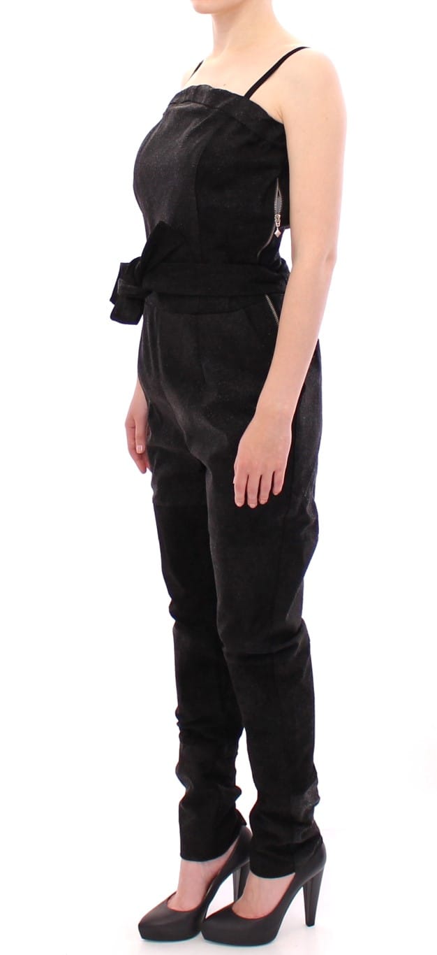 La Maison du Couturier Vrouwenjumpsuit in zwart leer
