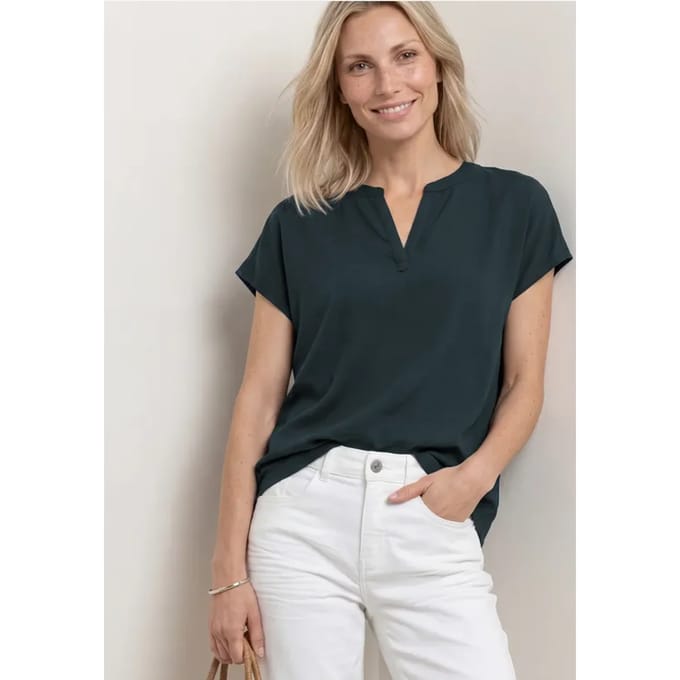 Blouse met losse schouders en gespleten hals