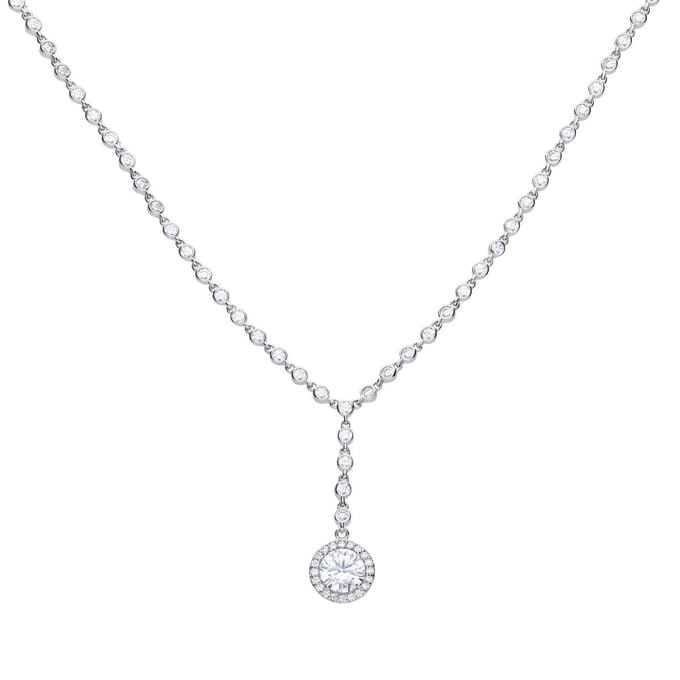 Diamonfire - Zilveren choker 43 cm - Bridal - Zirkonia - Entourage