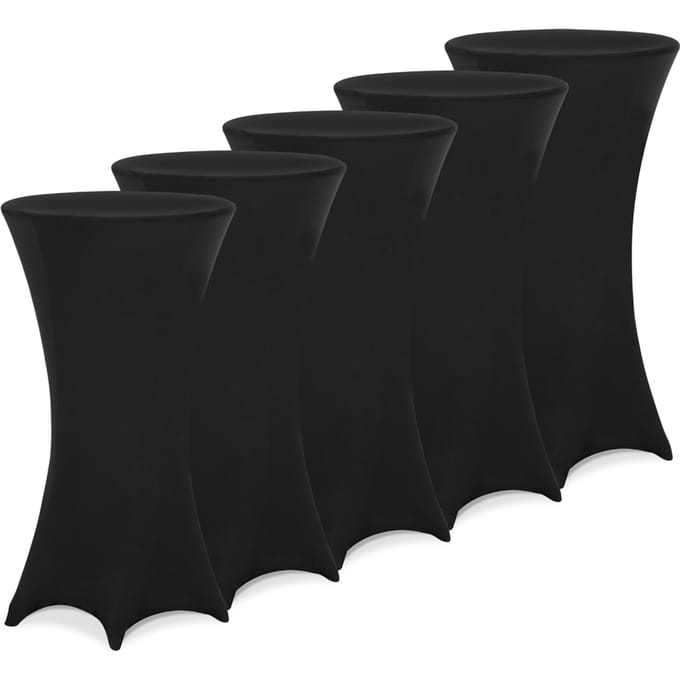 Statafelrok – 5 Stuks Ø 80-85cm Stretch - Zwart
