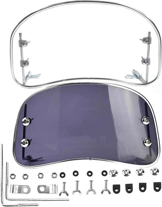 Motorfiets Voorruit - Windscherm Scooter - Bescherming Tegen Wind - Universele Pasvorm - 40 x 23 cm - Transparant