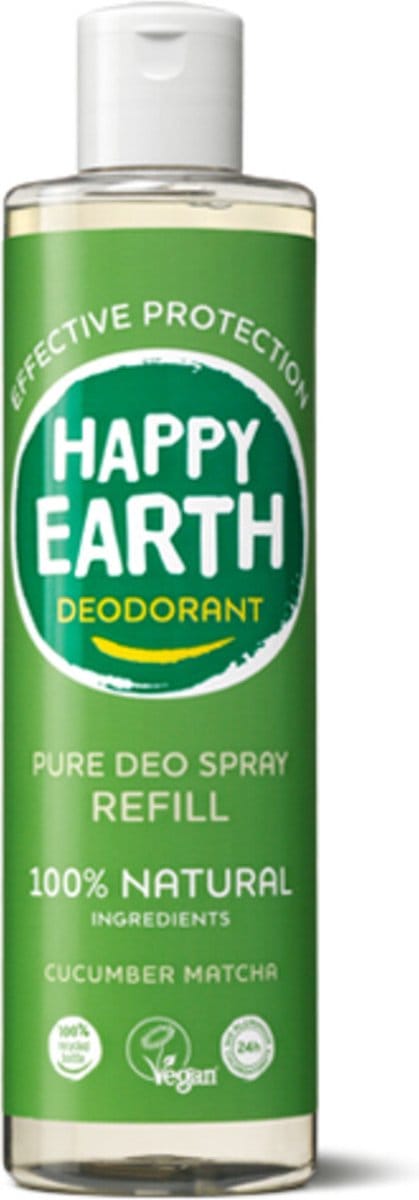 Happy Earth 100% Natuurlijke Deodorant Spray Navulling Cucumber Matcha 300 ml