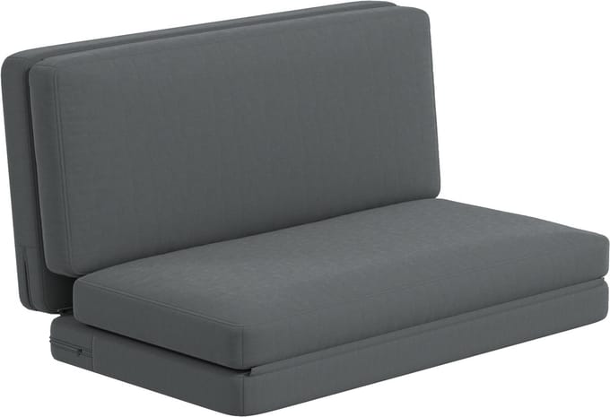 HOMCOM vloerbank - 3-in-1 - inklapbaar - polyester - donkergrijs