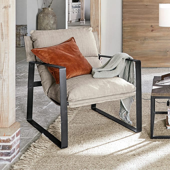 LOBERON Fauteuil Seuvard zwart/beige