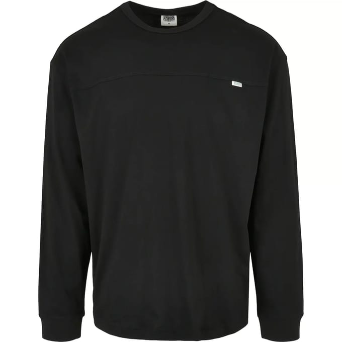 Urban Classics - Organic Cotton Short Curved Oversized Longsleeve shirt - S - Zwart