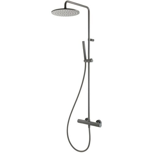 Herzbach DEEP GREY shower column with exposed shower thermostat 23.988250.1.06