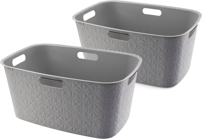 Curver Softex Wasmand - 45 liter - Set van 2 - 57x37x27cm - Taupe