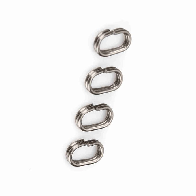 100 Stuks Roestvrij Staal Ovalen Splitringen Draaibare Snap Karpervissen Tackle Connector 5*8mm white