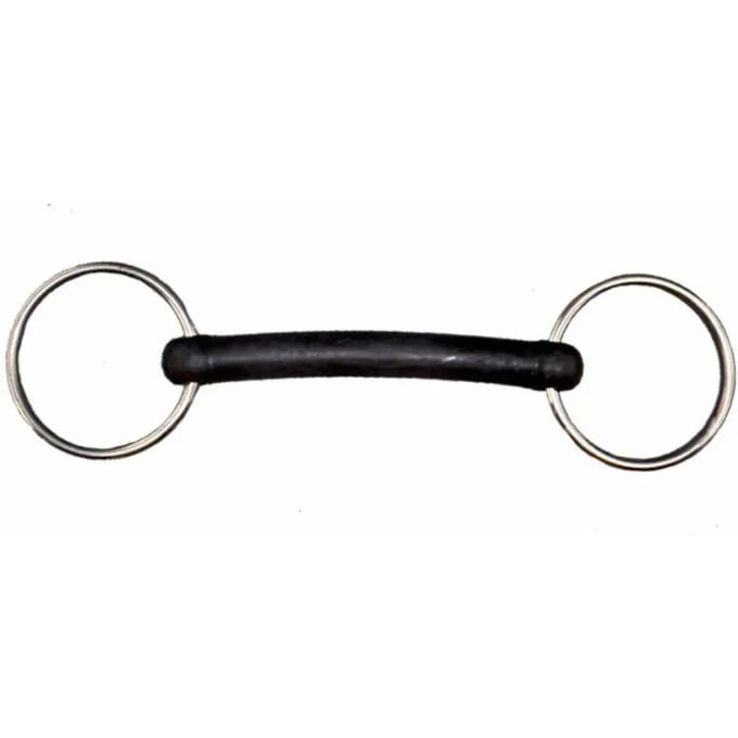 2-rings roestvrijstalen paardenbit met zacht rubber Tattini