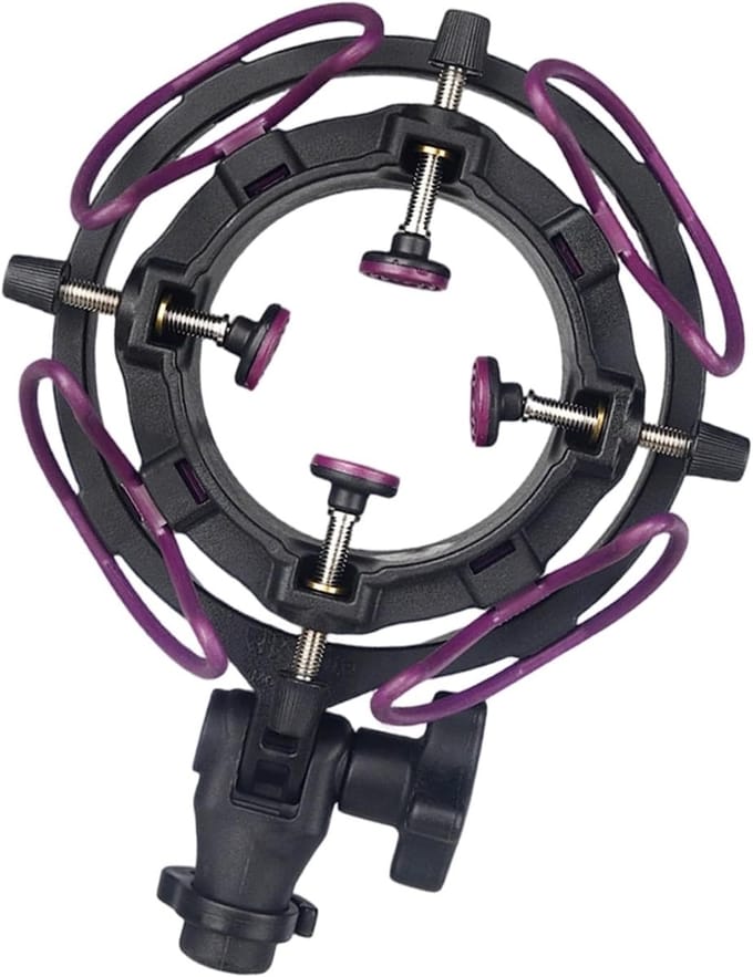Microfoon Houder - Anti-vibratie - Heldere Opnames - 180° Verstelbaar - 0.7-2.4 inch - Paars