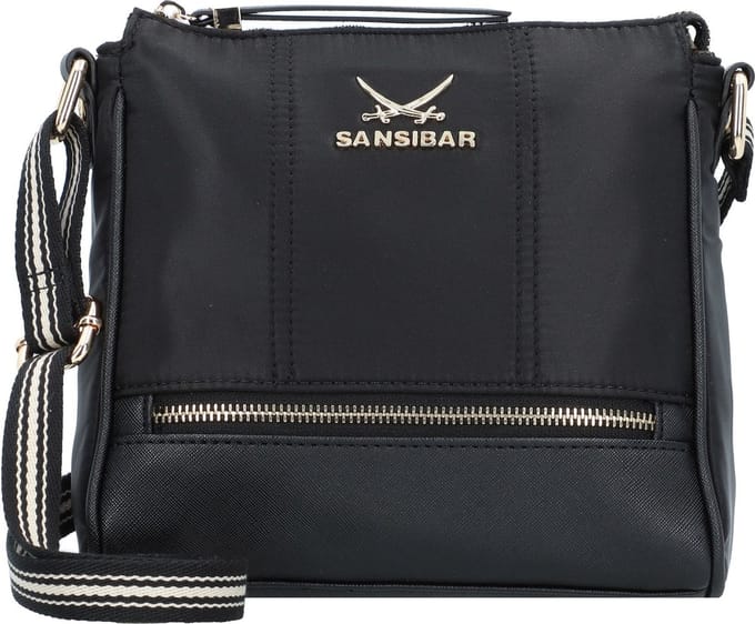 Sansibar Schoudertas Zip Bag Black Zwart