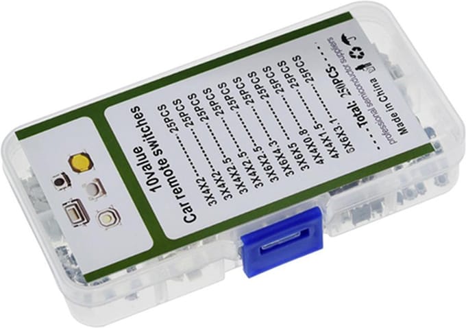 Microswitch drukknop assortiment 250 stuks Microschakelaars