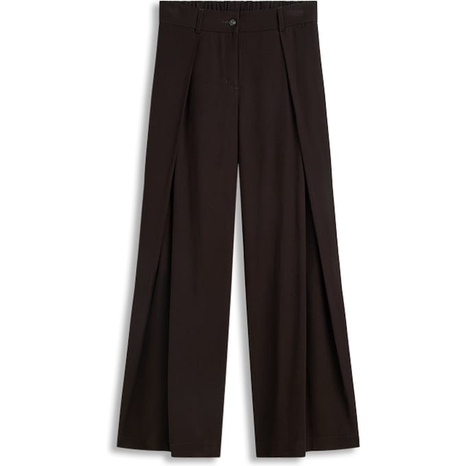 Summum Trousers Viscose Twill Pantalons Donkerbruin 4s3022-12483