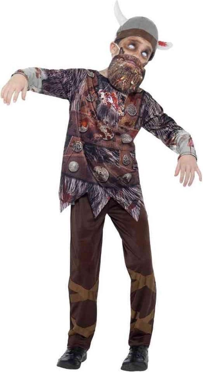 Smiffys - Deluxe Zombie Viking Kinder Kostuum - Kids tm 6 jaar - Bruin