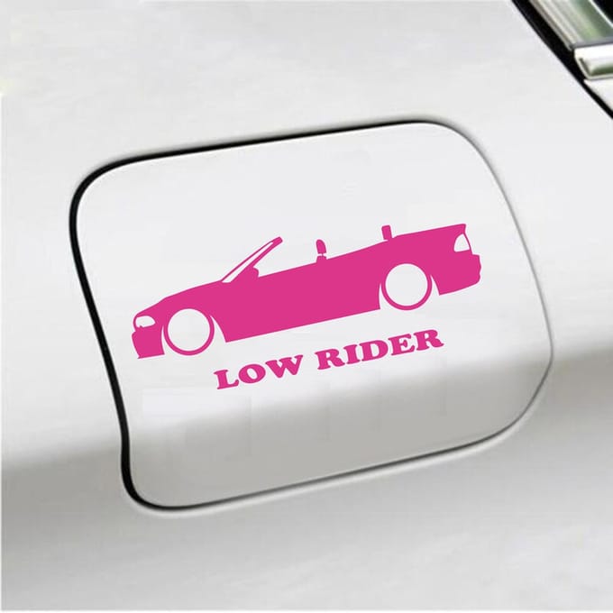 Bumpersticker - Low Rider - 7 X 18 - Roze