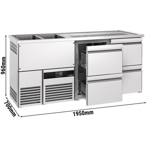 GGM Gastro Biertheke PREMIUM - 1950x700mm - 4 Schubladen