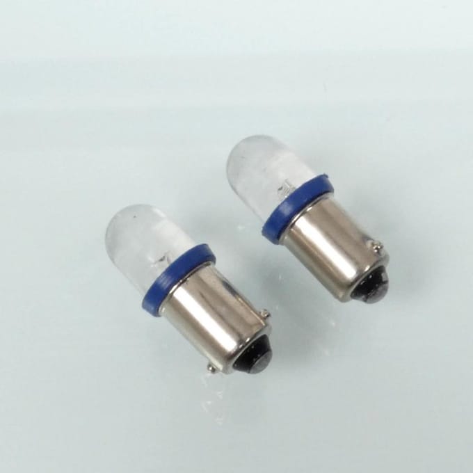 led lamp 12v blauw ba9s rms voor motor auto scooter / set van 2 nieuw