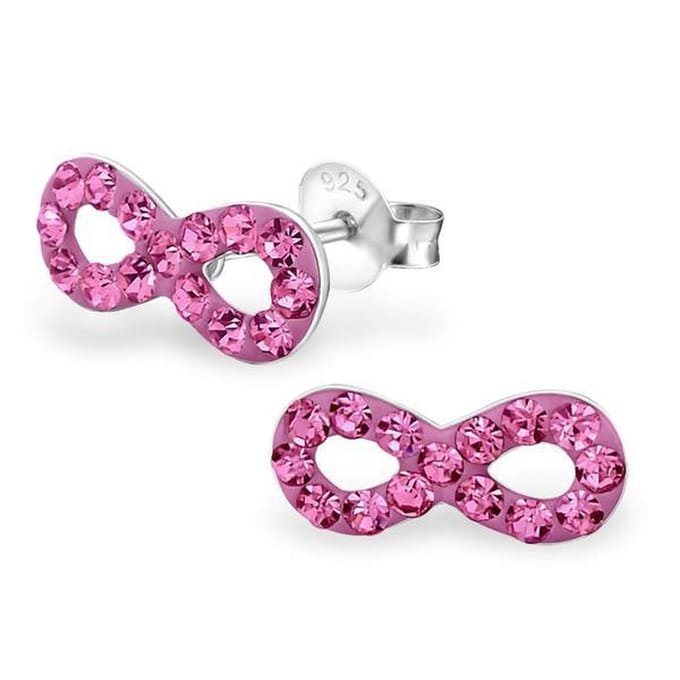 Montebello Oorbellen Burcu Pink - 925 Zilver E-Coating - Infinity - 11x5mm