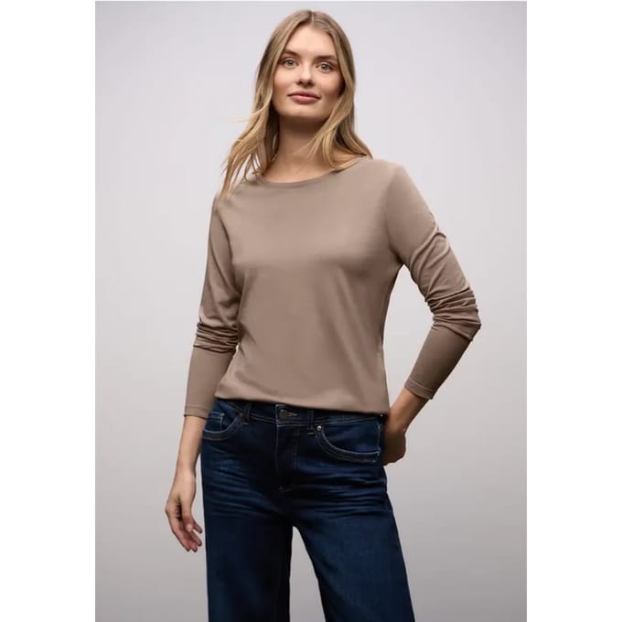 Basic shirt met ronde hals