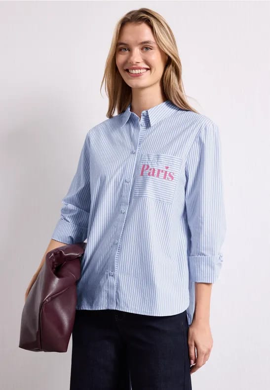 Blouse met lange mouwen en tekstprint