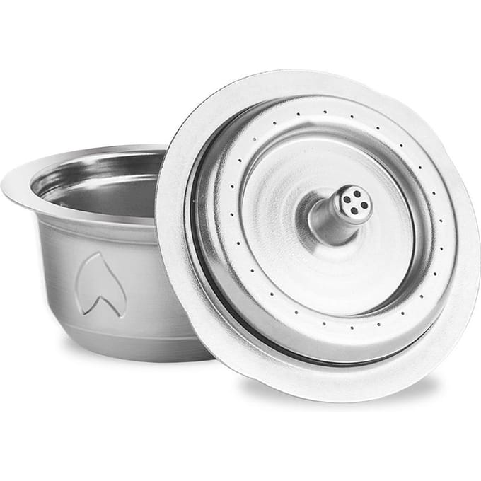 Capsules de café rechargeables en acier inoxydable, ensemble de filtres réutilisables, compatibles avec argenté
