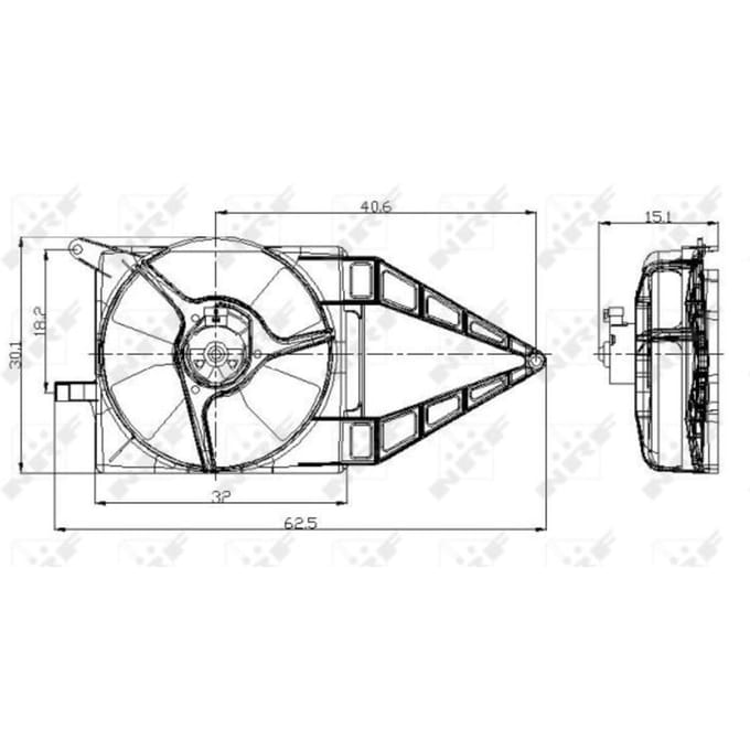 Koelventilatorwiel, motorkoeling NRF 47020
