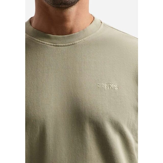 No Excess Sweater crewneck french terry garme taupe