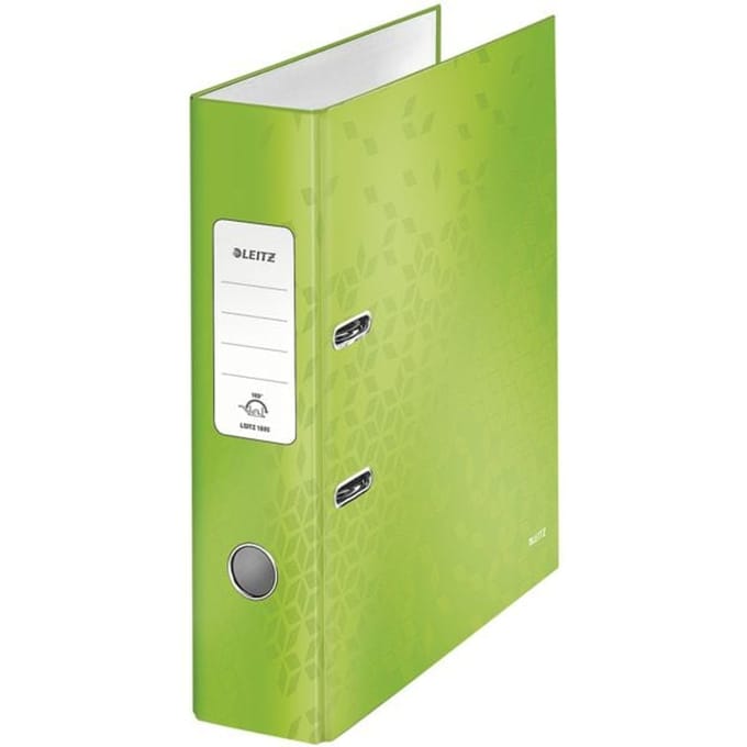 Leitz WOW Gelamineerde Ordner - Capaciteit van 600 A4-Vel - Rugbreedte van 80mm - Groen