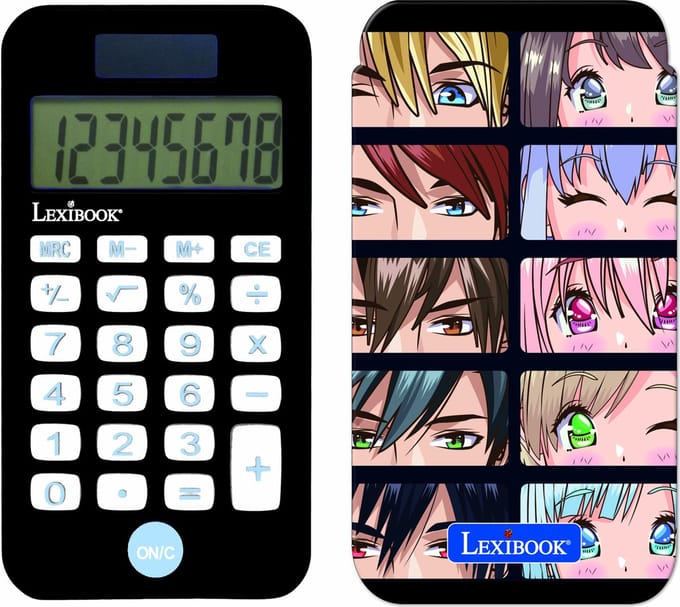 Manga 8 Digits Pocket rekenmachine met bescherming hoes