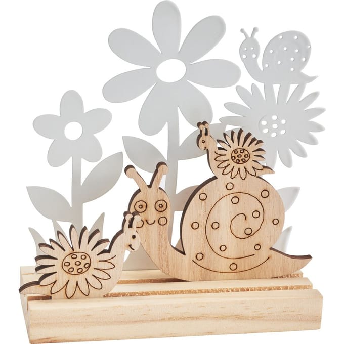 VBS Houten bouwpakket met metalen bloemen "Slakken"