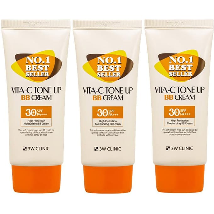 3W CLINIC Vita-C Tone Up BB Crème 50ml (3 opties) #BB Cream 50ml x 2pcs white