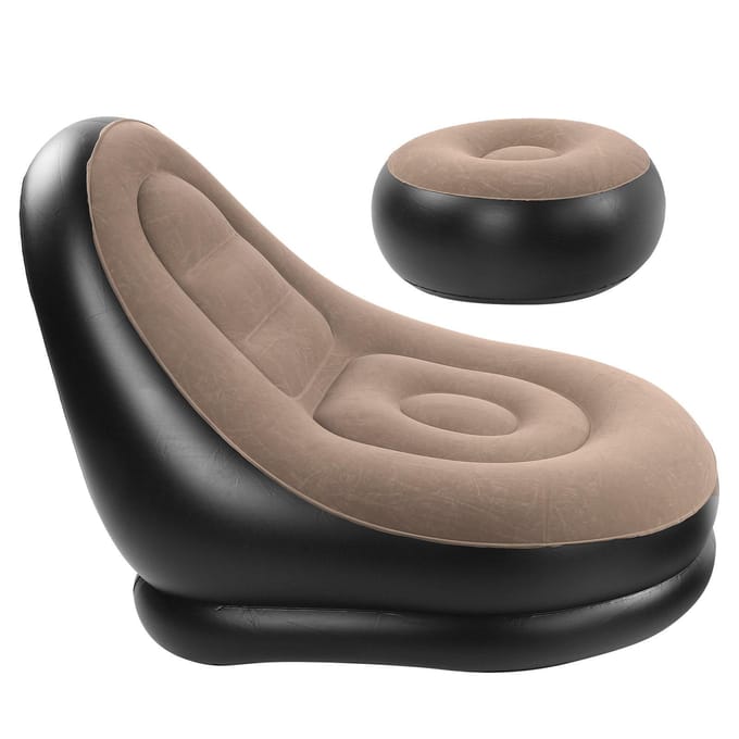 Outdoor draagbare fitness massaal opblaasbare comfortabele bank eenvoudig opblazen leeglopen black