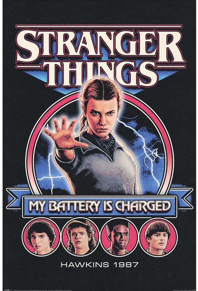 Stranger Things My Battery is Charged Unisex Poster - meerkleurig - Standard