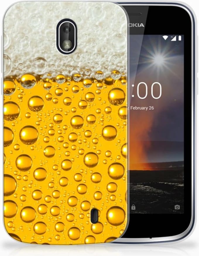 Nokia 1 Siliconen Case Bier