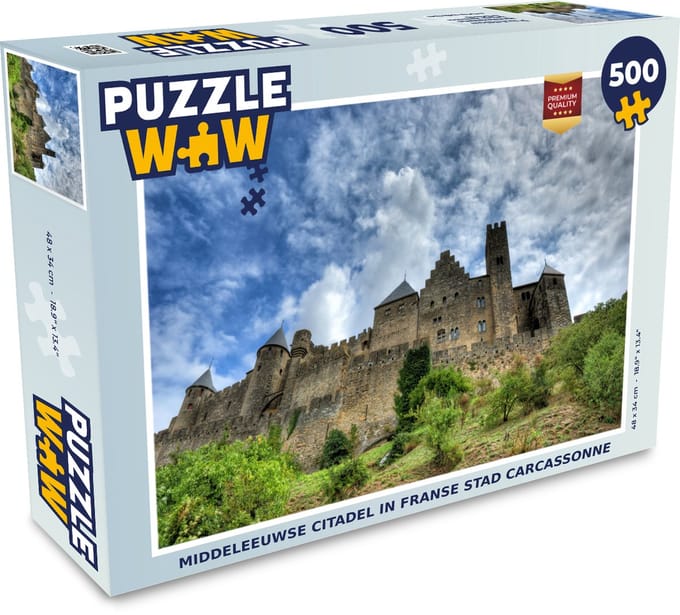 Puzzel Carcassonne - Wolken - Kasteel - Legpuzzel - Puzzel 500 stukjes