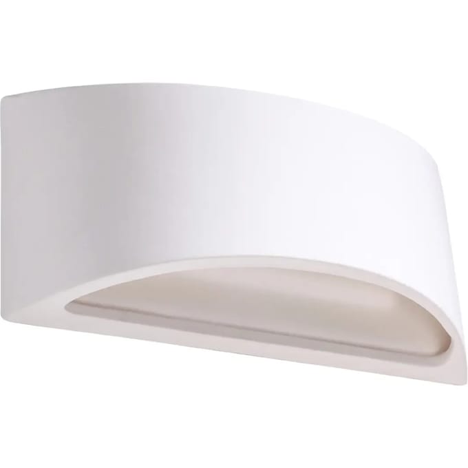 Wandlamp VIXEN halfrond keramiek met licht op en neer - Sollux Lighting - IP20 - Wit keramiek behuizing - 31.5 x 9.5 x 14 cm - 1 x G9 LED, exclusief lichtbron - Max. 8 W - Moderne wandlamp voor woonkamer, slaapkamer en eetkamer