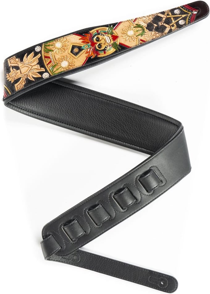 Fame Strap Garment Leather Maya Black - Gitaarband