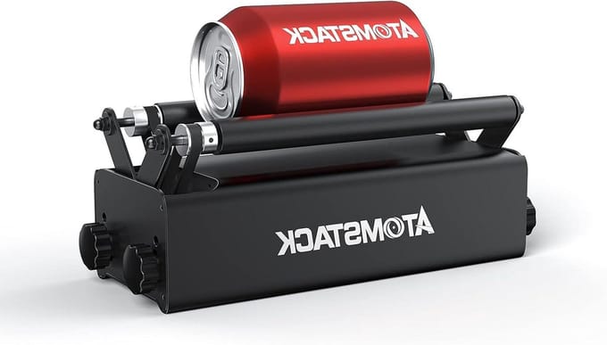 Roterende Laserroller - Lasergraveermodule Y-as - Cilinders Graveren - 8 Hoekinstellingen - 4-100 mm diameter - Zwart