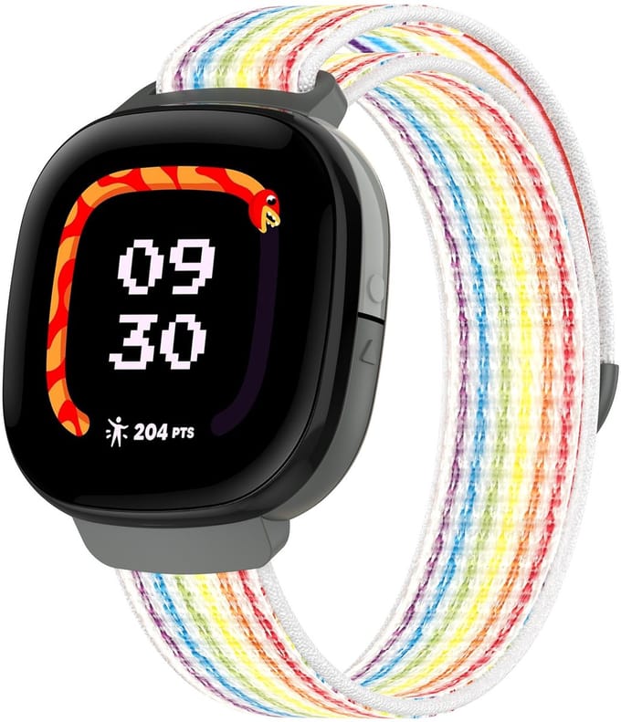 By Qubix - Compatible Fitbit bandje - Geschikt voor fitbit Ace LTE - Nylon loop band met klittenbandsluiting - Multicolor