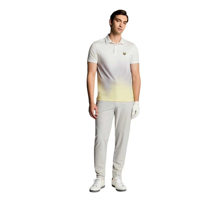 Lyle & Scott Heren poloshirt met kleurverloop (Wit)