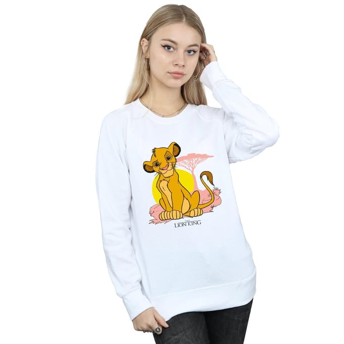Disney Dames/Dames The Lion King Simba Pastel Sweatshirt (Wit)