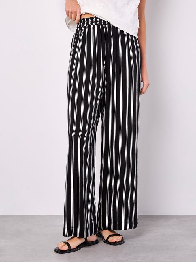 Stripe Wide Leg Trousers