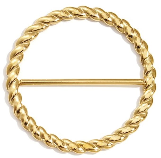 Sjaal Buttum- goudkleurig -rond -stanless steel- nieuw
