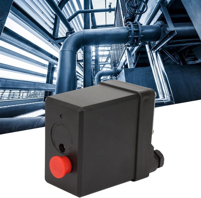 Allecto - Drukschakelaar - Luchtcompressor - Instelbare Druk 75-175 psi - 380V - Efficiëntie - Geschikt voor Compressoren - Model voor Luchtcompres...