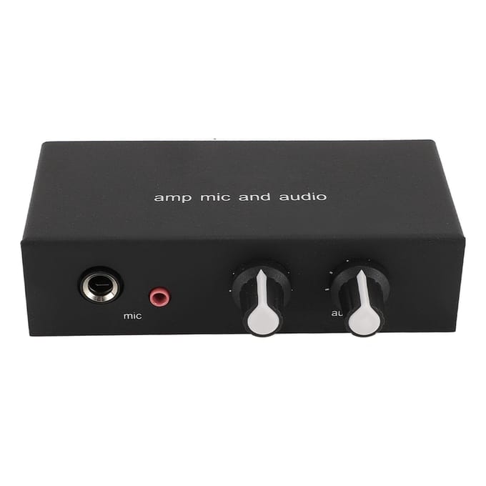 Stereo Geluid Voorversterker Aluminium 3 Uitgangspoorten 6.5mm Dynamische Microfoon 3.5mm Microfoon
