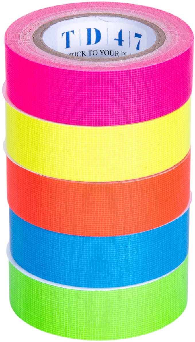 TD47 Gaffa Tape Fluor Minirollen (5 rollen / 19mm x 5m)